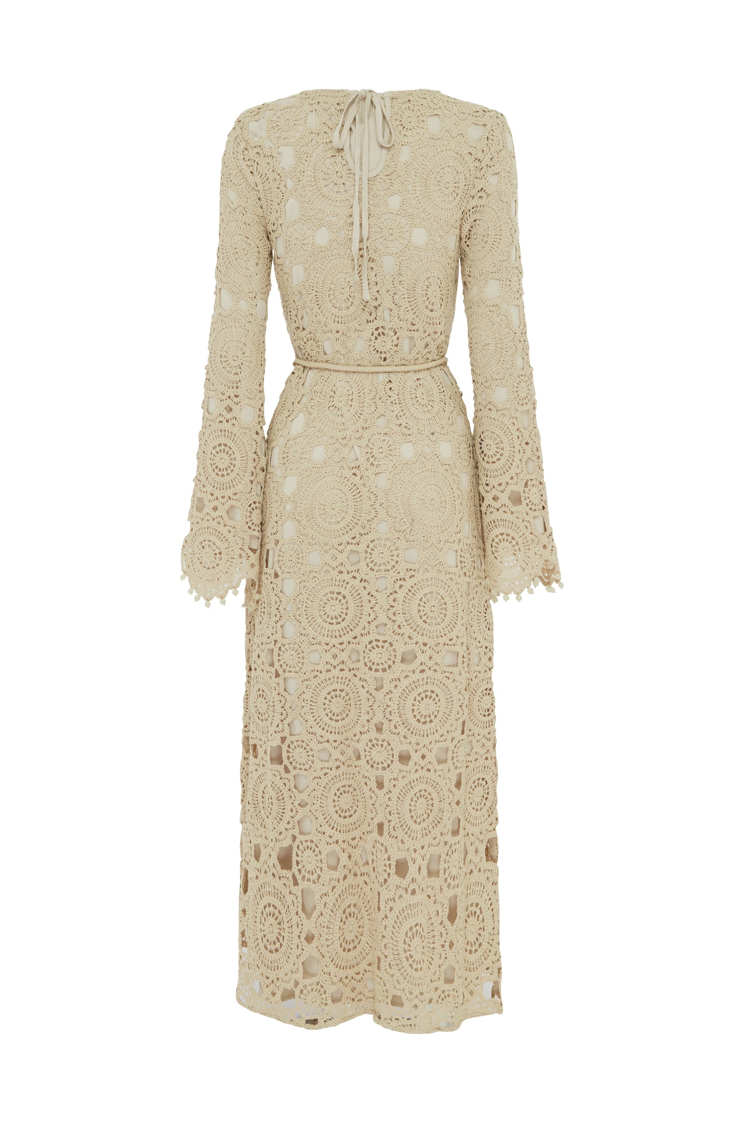 ‘NARAH’ Crochet Dress - Pale Gold