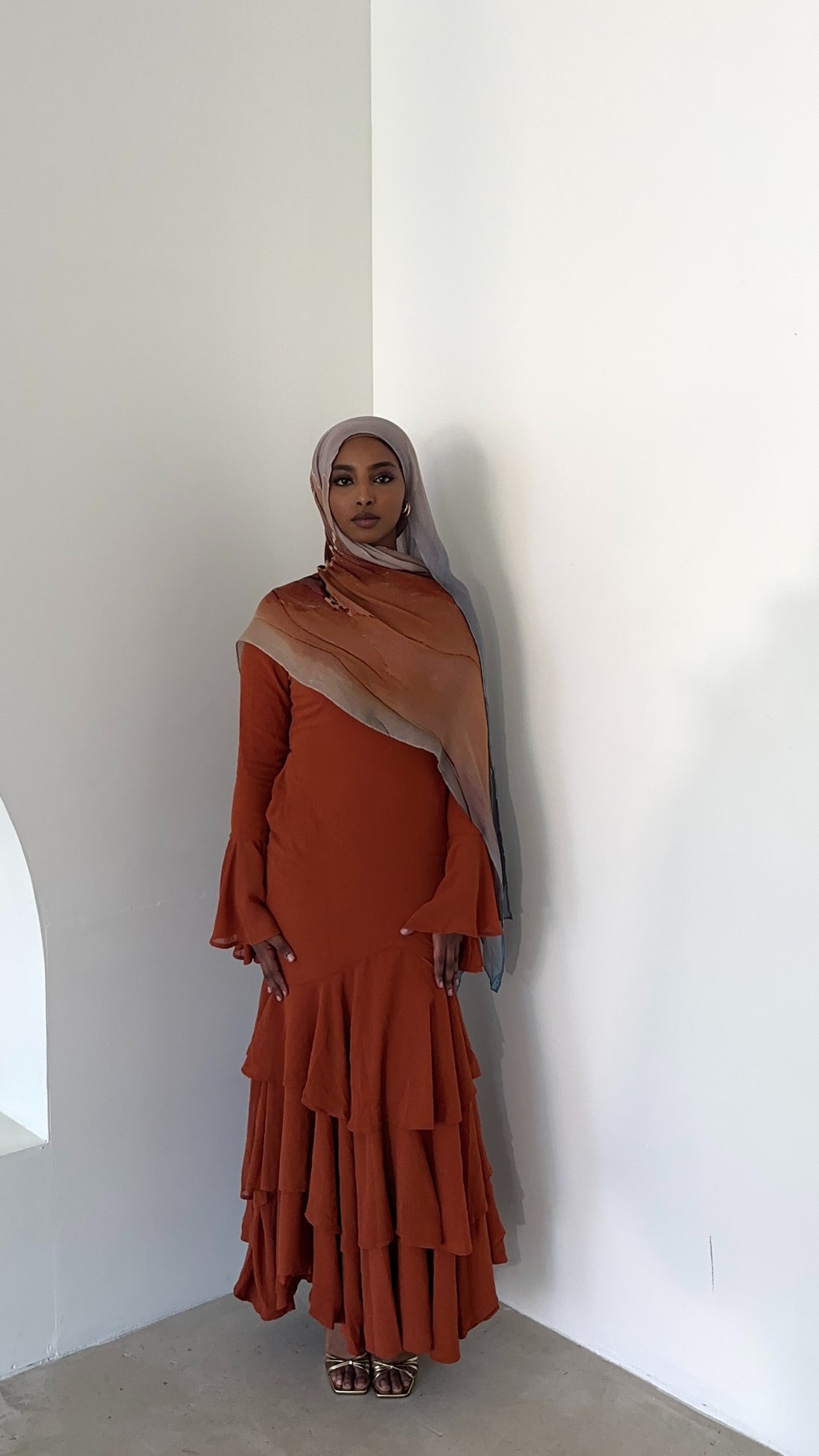 ‘ROZHIN’ Dress - Peach Caramel